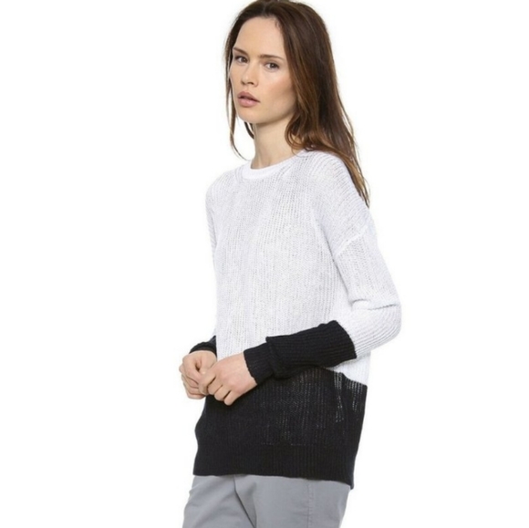 Vince color block knit crew neck sweater - Picture 3 of 9